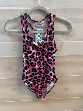 Pink & black leopard bodysuit