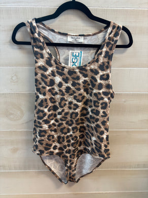 Brown and black leopard bodysuit